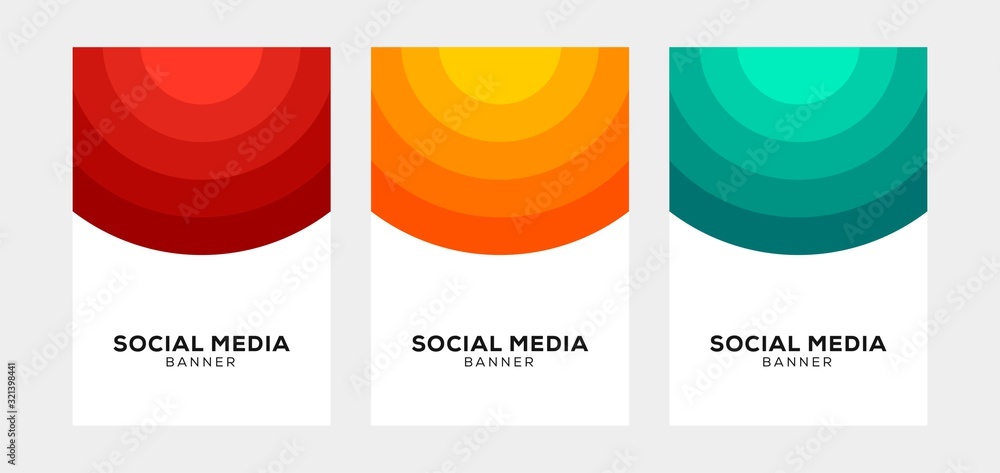 circle banner collection with vibrant backgrounds