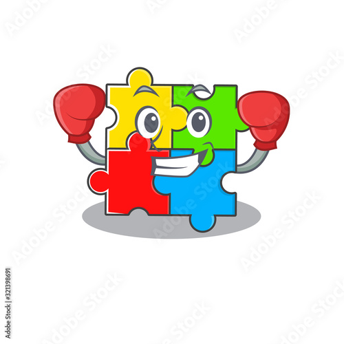 mascot character style of Sporty Boxing puzzle toy