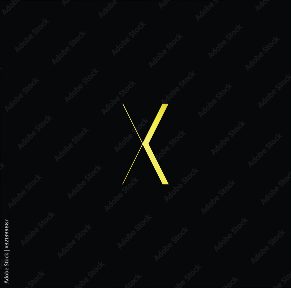Outstanding professional elegant trendy awesome artistic black and gold color X XX initial based Alphabet icon logo.