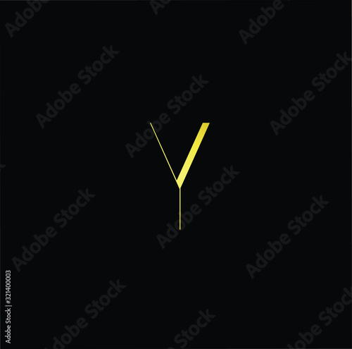 Outstanding professional elegant trendy awesome artistic black and gold color Y YY initial based Alphabet icon logo.