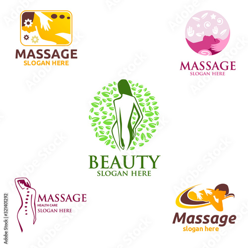 Chiropractic, massage, back pain and osteopathy Logo Design