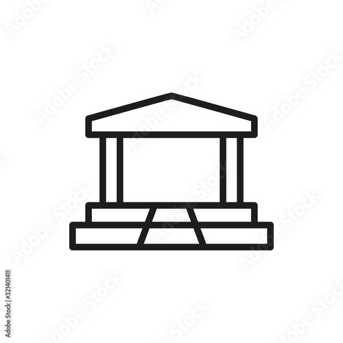 Simple bank line icon.