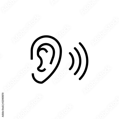 Simple ear line icon.