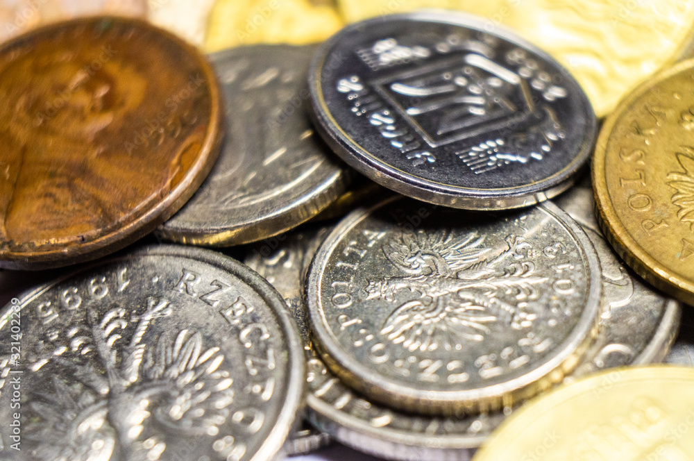 Old different coins close up. Macro photo Old different coins close up. Macro photo