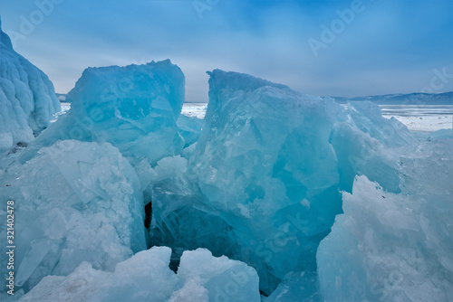 Blue Baikal ice.