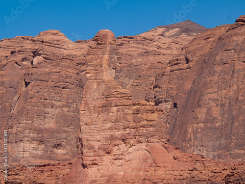 Finger rock geological strata outcrop at Winter Park Tantora Festival in Al Ula, Saudi Arabia photo