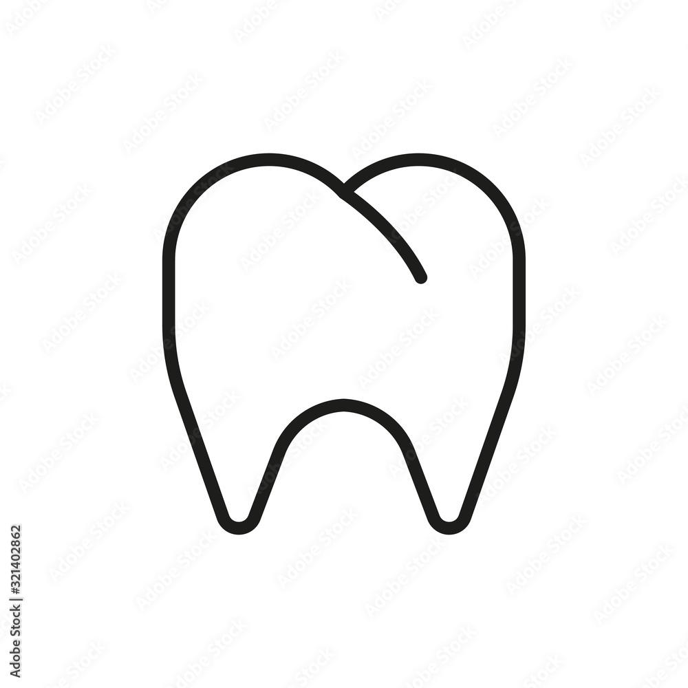 Fototapeta Prosta ikona linii zęba.