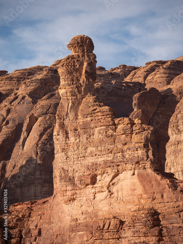Finger rock geological strata outcrop at Winter Park Tantora Festival in Al Ula, Saudi Arabia