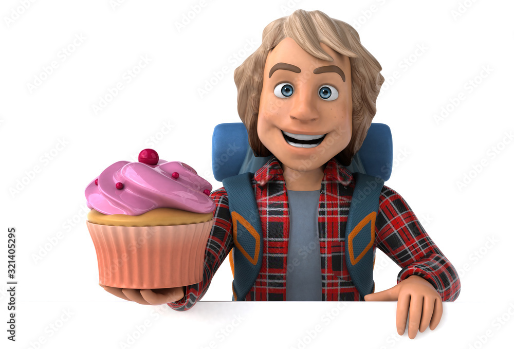 Fun backpacker cartoon guy Fun backpacker cartoon guy