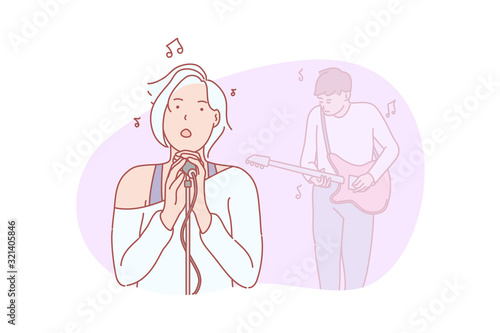 Music, band, singing concept