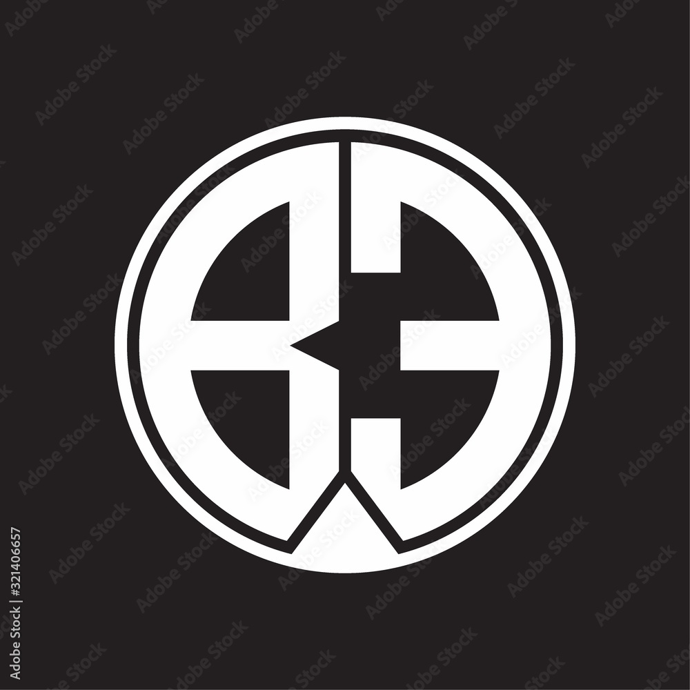 BE Logo monogram circle with piece ribbon style on black background BE Logo monogram circle with piece ribbon style on black background