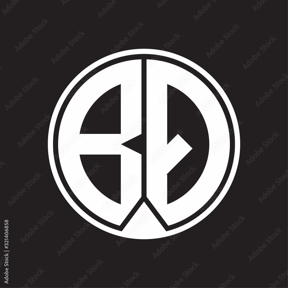 BQ Logo monogram circle with piece ribbon style on black background BQ Logo monogram circle with piece ribbon style on black background