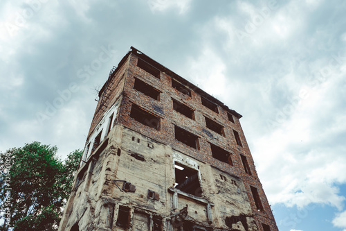 the old ruined building is high