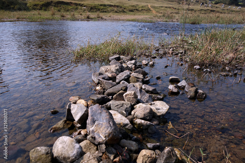Pebbles at the river bank.