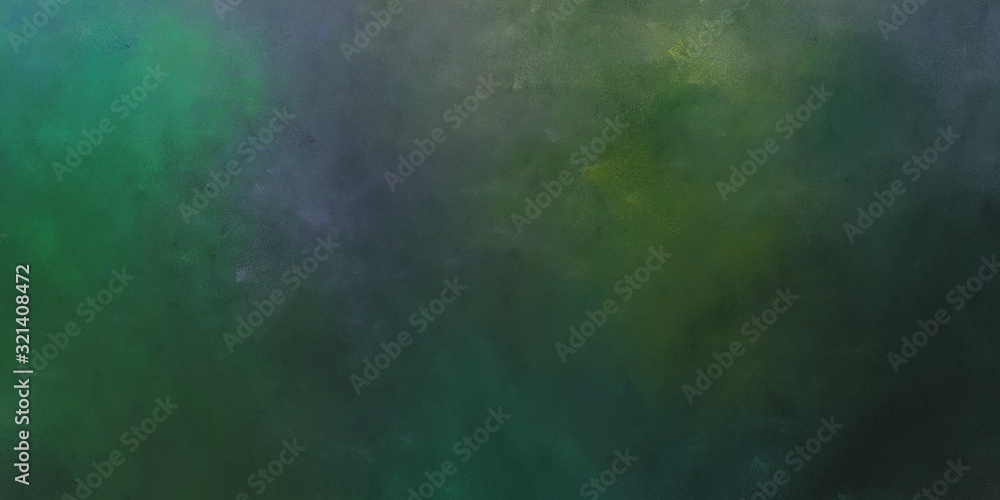 abstract painted artistic antique horizontal design background  with dark slate gray, teal blue and very dark green color