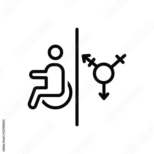 Black line icon for regardless