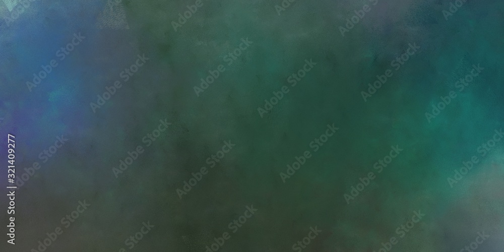 abstract painted artistic old horizontal background with dark slate gray, teal blue and sea green color
