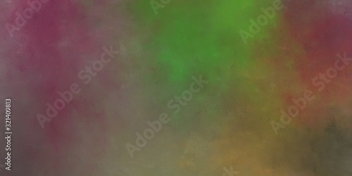 abstract painted artistic aged horizontal design background with pastel brown, olive drab and dark olive green color