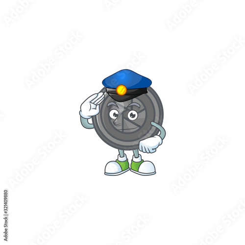 A character design of camera lens working as a Police officer