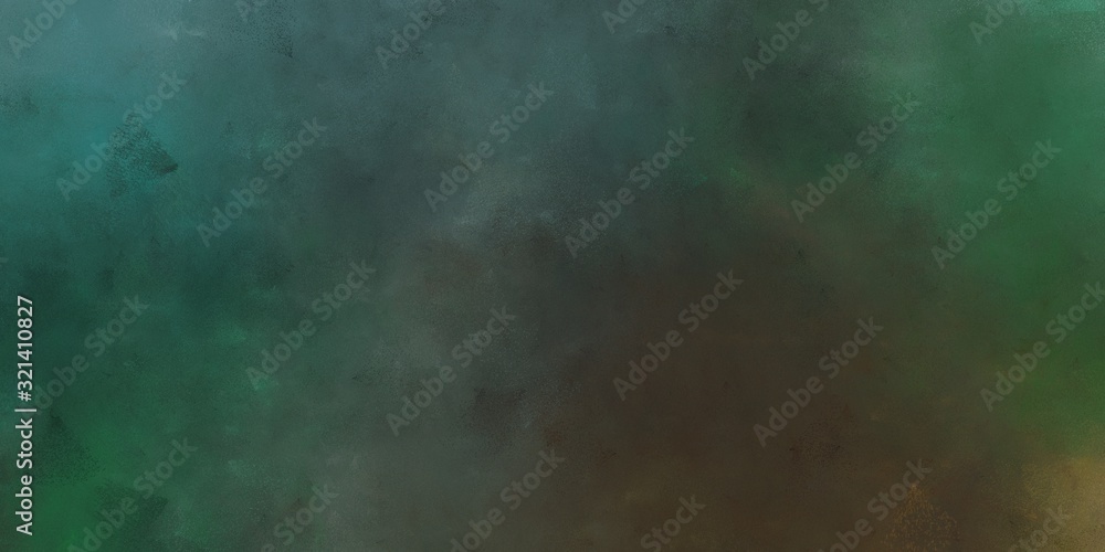 abstract painted artistic antique horizontal header background  with dark slate gray, teal blue and dark olive green color