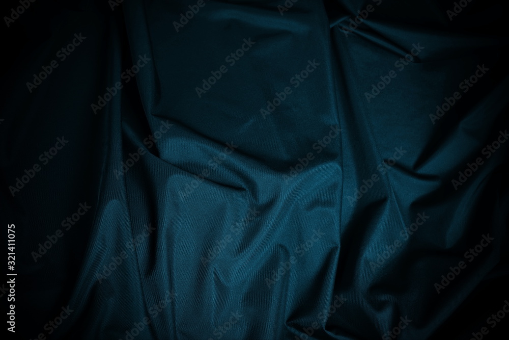 Blue wavy curtain background and texture