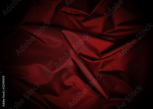 Red wavy curtain background and texture