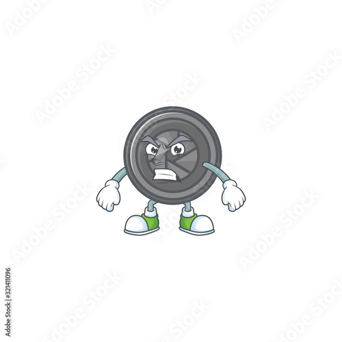 cartoon character of camera lens with angry face