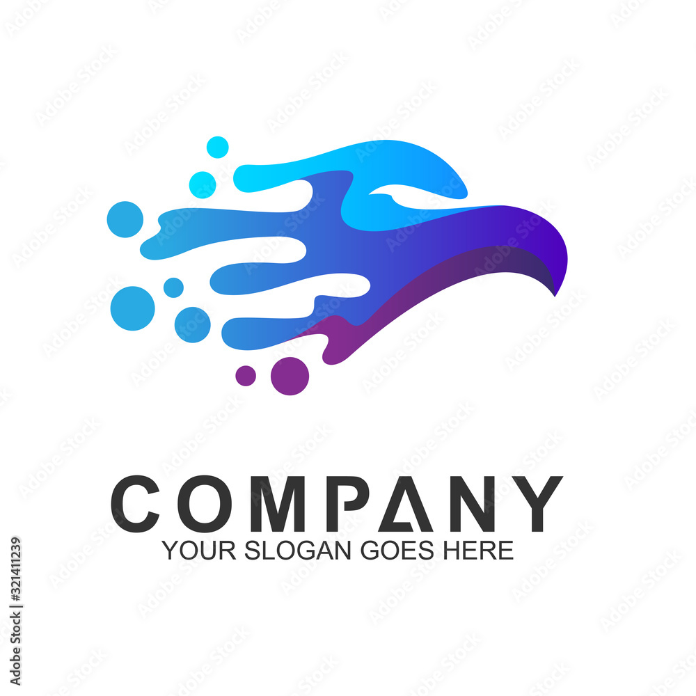 abstract eagle logo,eagle + water splash logo design concept abstract eagle logo,eagle + water splash logo design concept