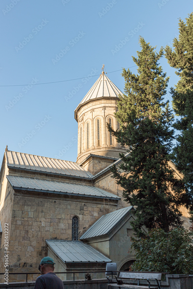 The Sioni Cathedral in the tourist part of the Tbilisi city in Georgia