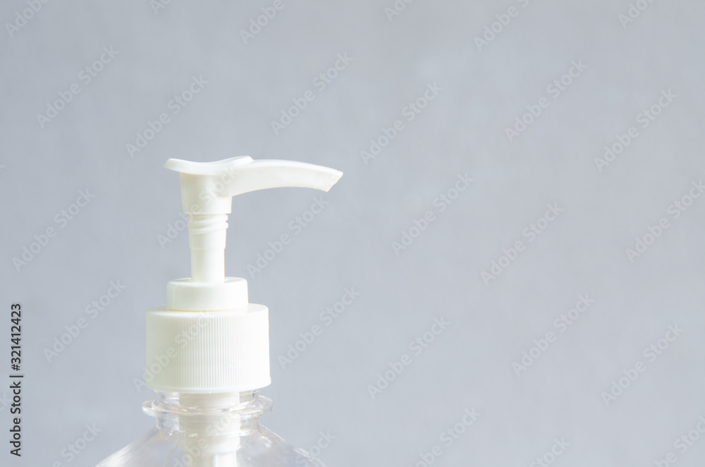 White bottle alcohol gel hand scrub. White bottle alcohol gel hand scrub.