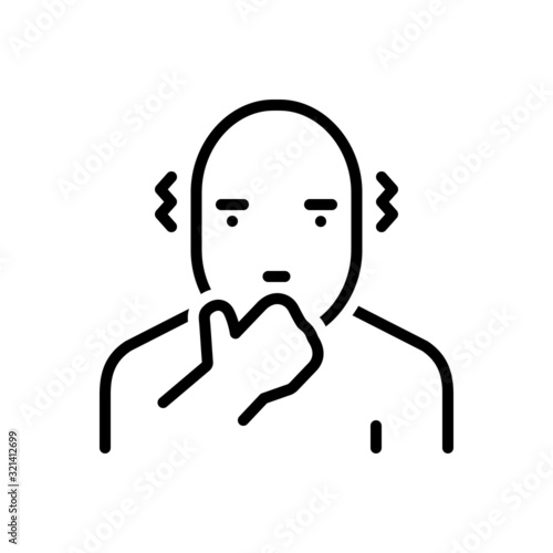 Black line icon for afraid 