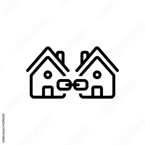Black line icon for link 
