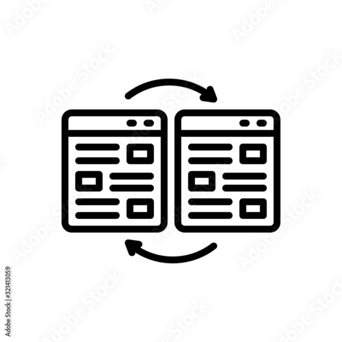 Black line icon for link