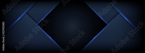 dark abstract background with dark blue overlap layers