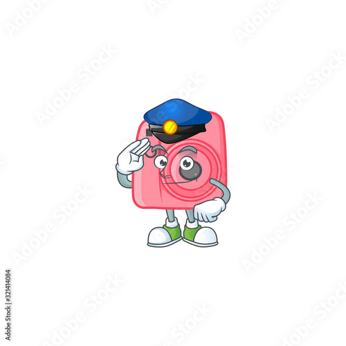 A character design of instan camera working as a Police officer