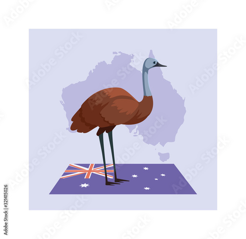 greeting card with australian emu photo