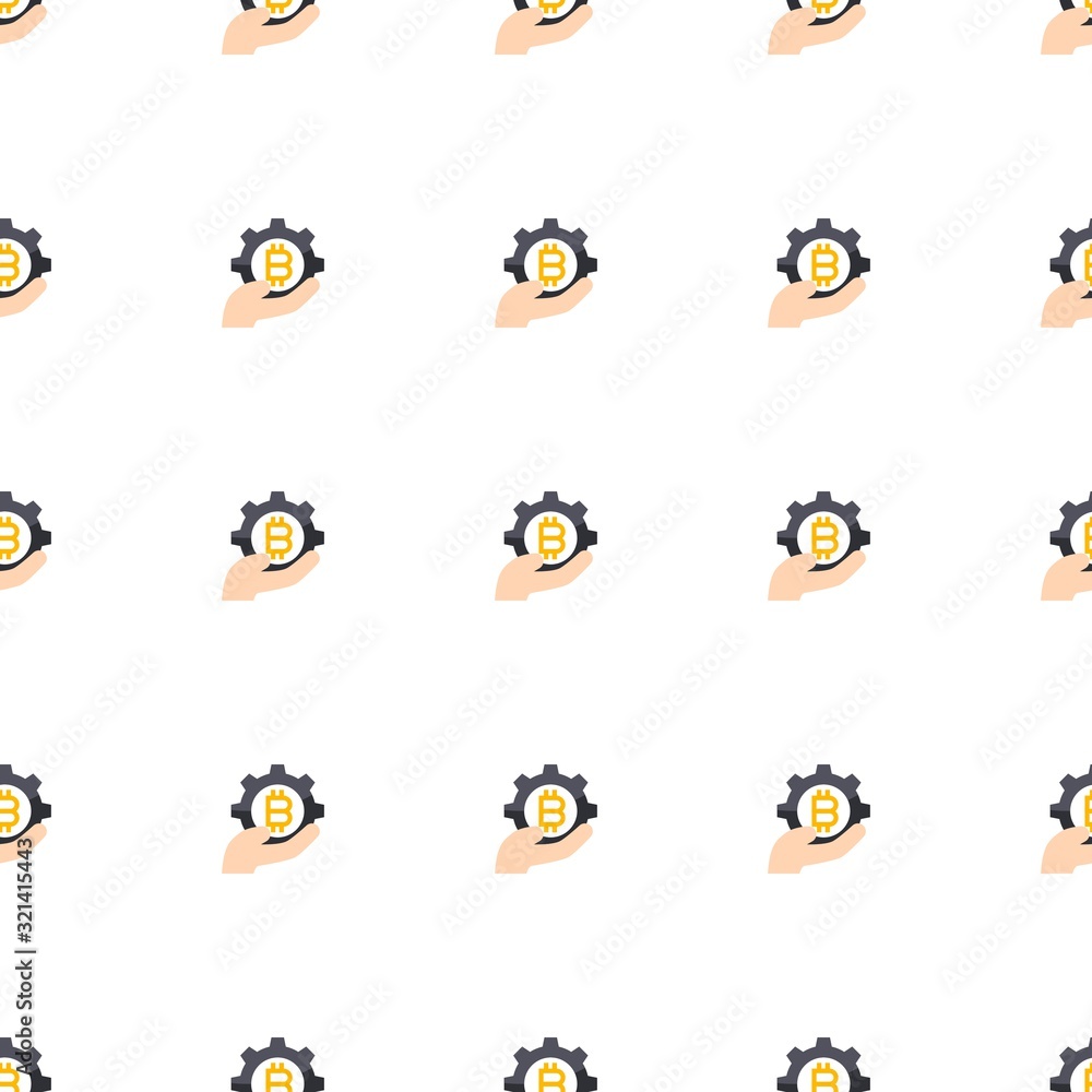 Fototapeta premium fintech industry icon pattern seamless isolated on white background