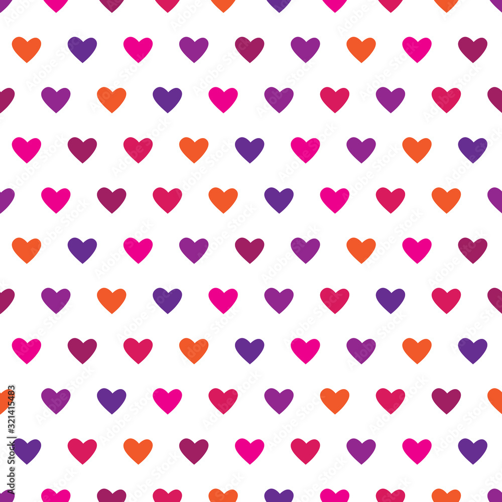 Seamless pattern with cute hearts for gift wrap, textile or book covers, wallpapers and scrapbook. Background for Valentine's Day, birthday, Mother's Day, March 8, wedding invitations.