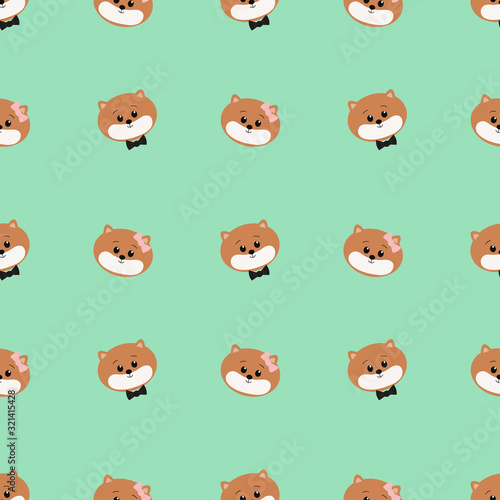 Seamless pattern with cute hamster. Vector illustration.