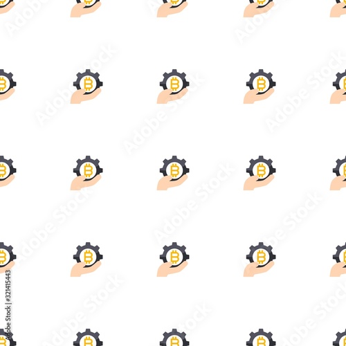 fintech industry icon pattern seamless isolated on white background