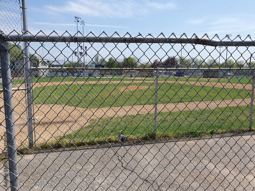 Baseball Field behind a fence Baseball Field behind a fence