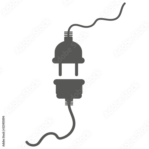 Electric socket with a plug. Connection and disconnection concept. Concept of 404 error connection. Electric plug and outlet socket unplugged. Wire, cable of energy disconnect stock vector