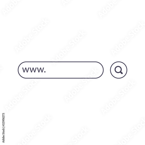 www search bar icons. Vector illustration isolated on background. www search bar icon for web site, app, ui and logo. Concept search and www. eps 10