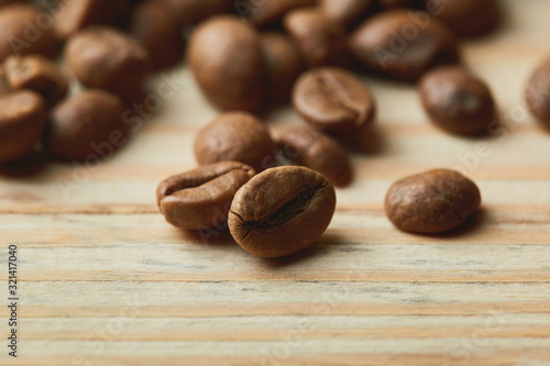 Coffee on grunge wooden background