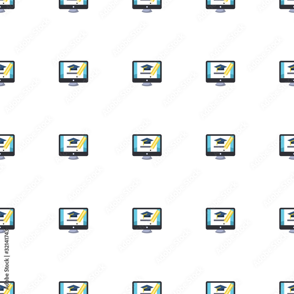 online business icon pattern seamless isolated on white background