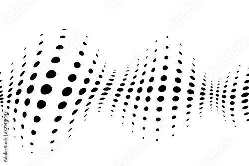 Abstract halftone background. Vector illustration of dots pattern with optical illusion