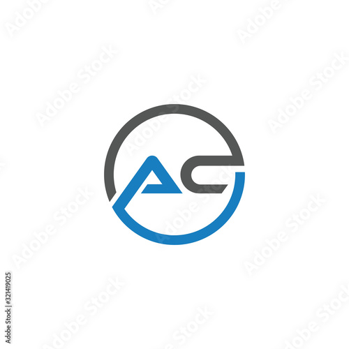 Initial letter ac or ca logo vector design templates