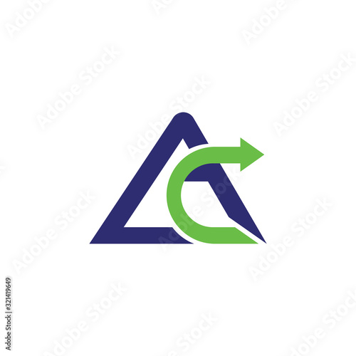 initial letter ac or ca logo vector design
