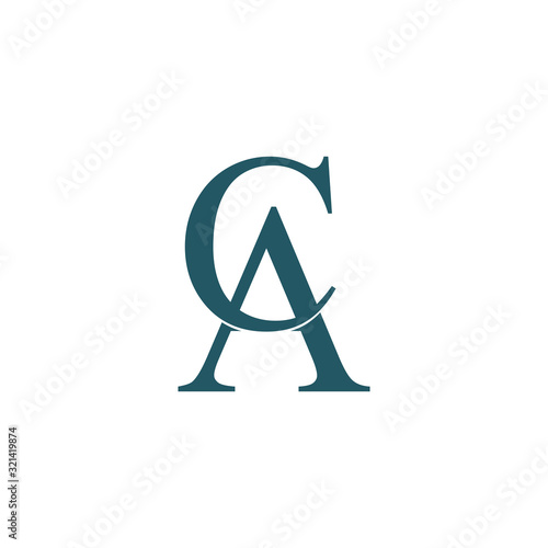 initial letter ac or ca logo vector design