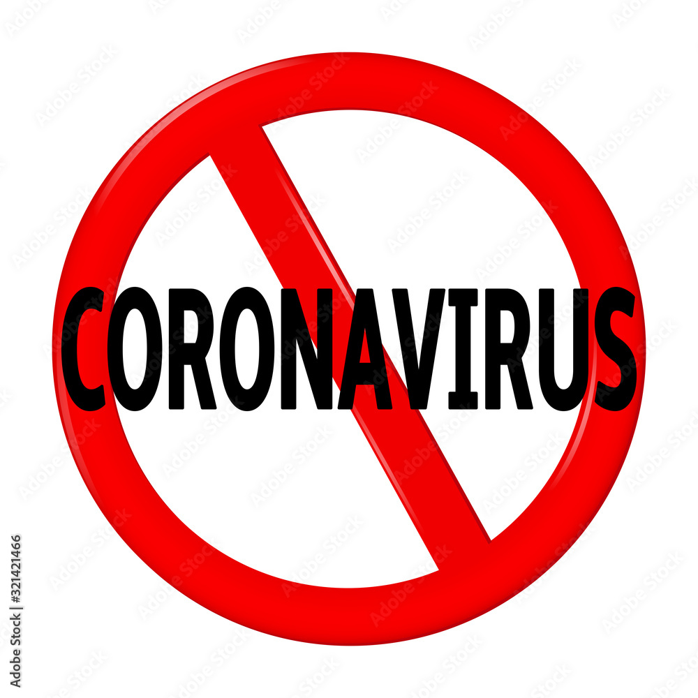 Stop coronavirus. Coronavirus outbreak. Red stop sign Stop coronavirus. Coronavirus outbreak. Red stop sign